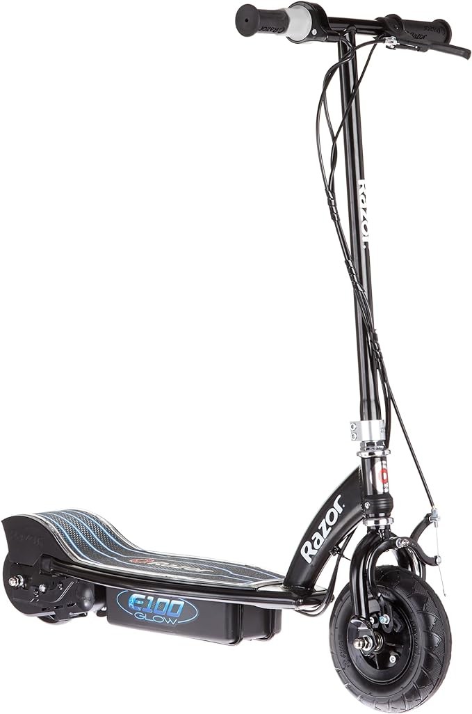 Razor E100 Glow Electric Scooter LED 8" Air-Filled Front Tir