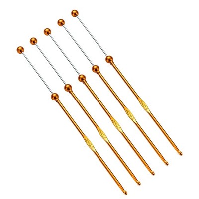 5 Pieces Metal Knitting Needle Beads Crochet Hook Set for Crocheting Knitting