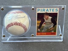 Bob Friend Pittsburgh Pirates Autographed Baseball and Card