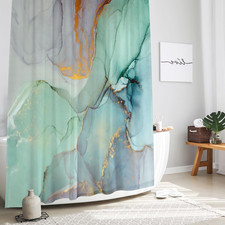 Long Fabric Shower Curtain 72 X 78, Tall Abstract Marble Shower Curtains for ...