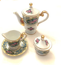 Childs Ceramic Play Tea Set with Flowers