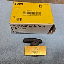 Parker 2F-PR4-VT-B Rotating Plug Valve 1/8" Brass FNPT Ends Instumentation valve