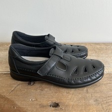 SAS Tripad Comfort Roamer Shoe Women's 6 S Black Leather T-Strap Loafer MSRP 198