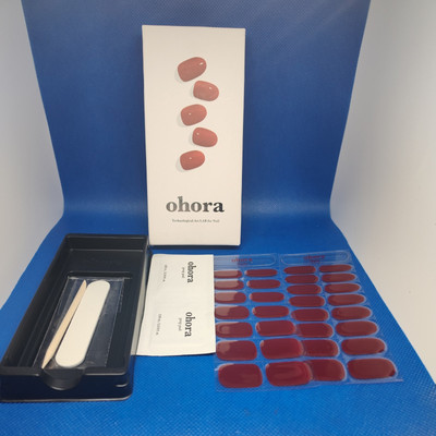 ohora Semi Cured Gel Nail Strips art lab for nail - Red (v)