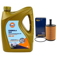 MotoröL Set Gulf Formula ULE 5W-40 5 Liter + ÖLfilter FüR Audi Seat Skoda VW