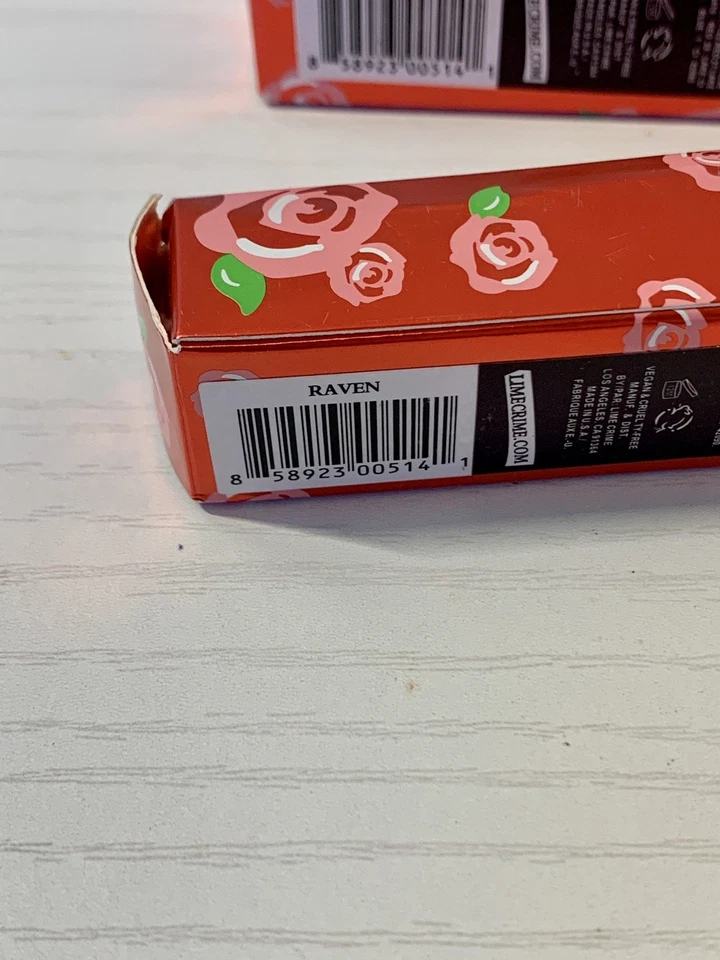 2X Lime Crime Velvetines Liquid Matte Lipstick RAVEN Dark Purple NEW Set Full SZ - Image 4 of 4