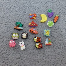 Shoe Charms Jibbitz Crocs Clogs Animals Fruit Vehicles Multicolor Pins Lot 16