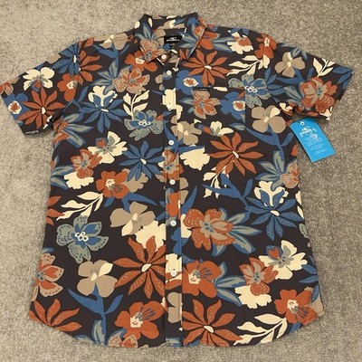 ONeill Shirt Mens Small Hawaiian Oasis Eco Floral Short Sleeve Button Up NEW $59