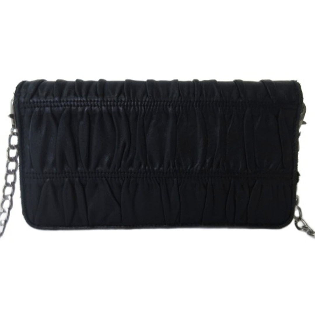 PRADA nappa chain shoulder bag silver color hardware black thumbnail 2