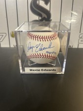 Wayne Edwards Signed Autograph Official ROMLB Baseball with Display Case