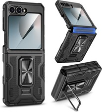 Samsung Galaxy Z Flip 6 Case with Stand, Hinge Protection, Screen Protector, Mat