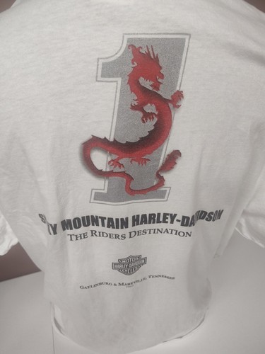 T-shirt vintage Biker To The Bone 2005 Smoky Mountain Harley Davidson XL bianca - Foto 5 di 6