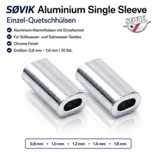 S&Oslash;VIK Aluminium Single Sleeve - Quetschh&uuml;lsen 0,8mm-1,6mm Klemmh&uuml;lsen Crimps