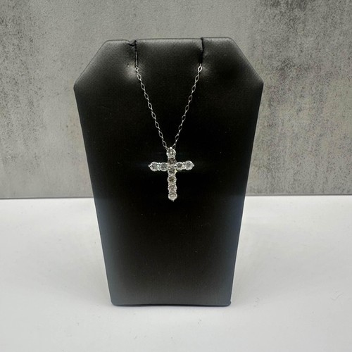 Gorgeous Platinum Diamond Cross Necklace - 1ctw GH SI Diamonds, 18"