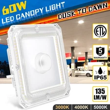 LED Canopy Light 60W/48W/36W Adjustable Gas Station Carport Lighting ETL 8100Lm