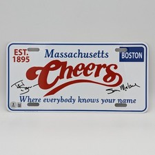 Ted Danson Signed CHEERS License Plate w/ "Sam Malone"