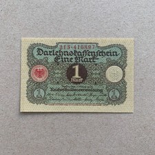 Germany 1 Mark Banknote Post WW1 WWI era 1920 German Currency P58 UNC B999
