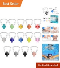 Waterproof Silicone Swim Nose Clip Set - 14 Colors for Secure Fit, Ages 7