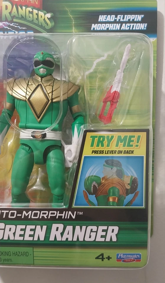 Playmates-Power Rangers Re-ignition Head-Flipping Figure GREEN RANGER TOMMY - Image 3 of 4