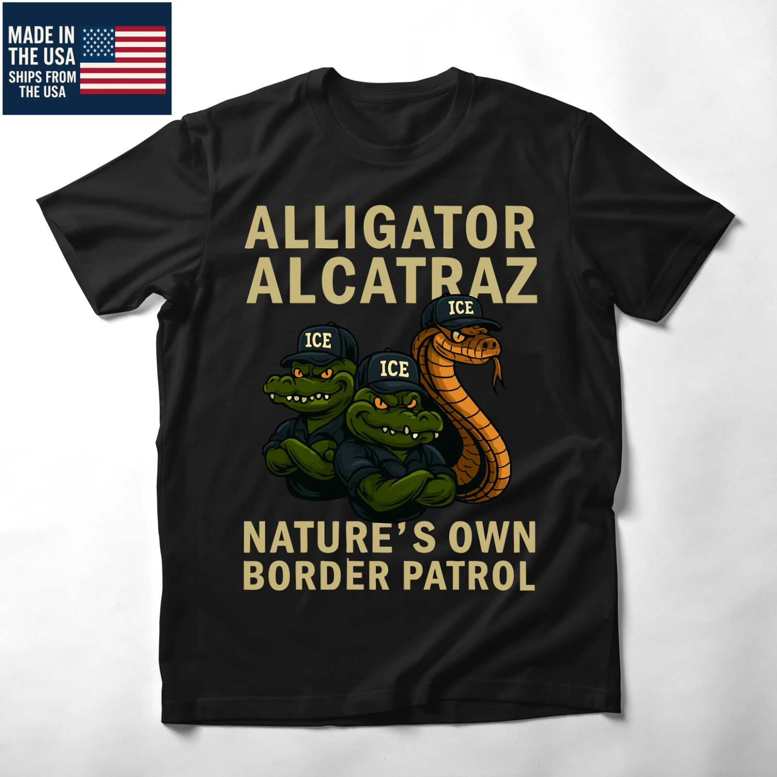 Alligator Alcatraz Ice Nature's Own Border Patrol Unisex T-Shirt