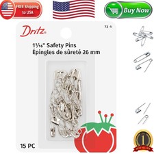 Rust-Resistant Size 1 Safety Pins - 15 Nickel-Plated Essentials for Crafters