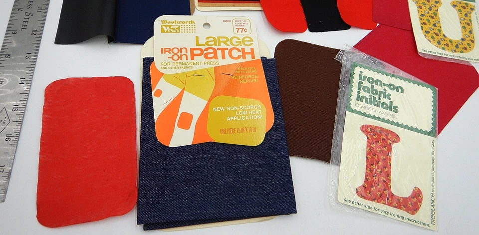 Vintage Assorted SIZE Iron-On Embroidered Blue Jean Repair Patches Lot Of 21 - Image 4 of 4
