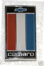 1975-77 Camaro Front Nose Header Panel Emblem - Red White Blue - Made In Usa 1975-77 Camaro Front Nose Header Panel Emblem - Red White Blue - Made In Usa