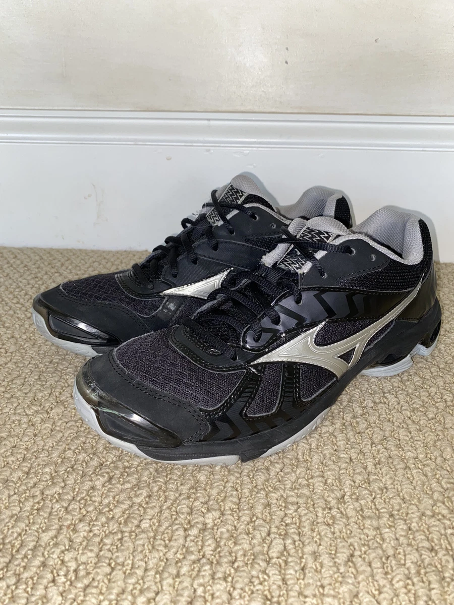 MIZUNO Wave Bolt 7 Indoor Volleyball Shoes Black/Silver 430238 Women's Size 10