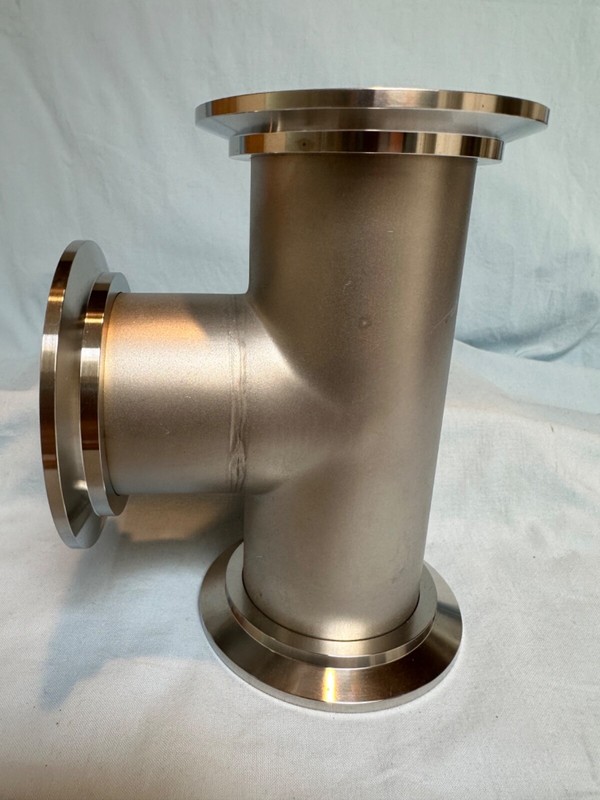 KF Stainless Tee Flange. ID 60 mm OD 94 mm. Length 6.5 inches