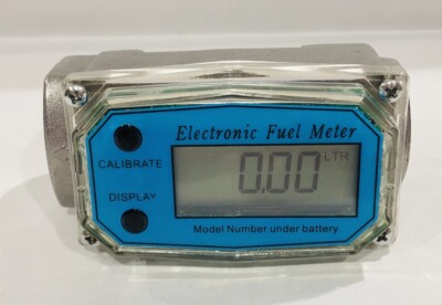 1'' NPT Digital Turbine Flow Meter With Digital LCD Display Reads in Liters
