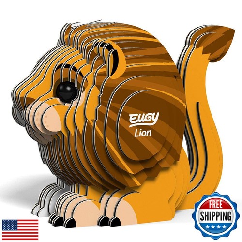 Eugy Löwe 3D-Puzzle, 24 Stück umweltfreundliches pädagogisches Spielzeugpuzzle für Jungen,