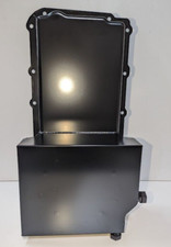 DAMAGED STEEL CHEVY GM LS ENGINES OIL PAN 7 QT 90 DEGREE FITTING - BLACK