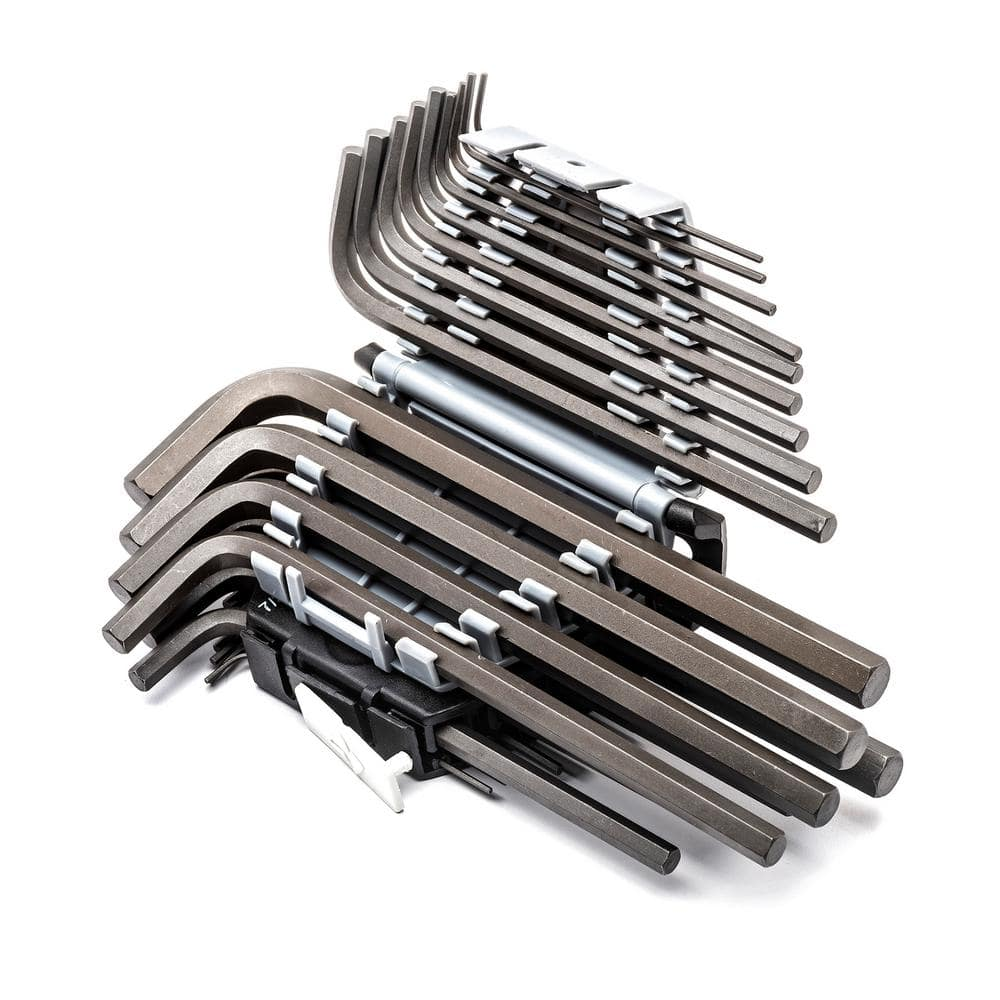 Husky Allen Wrench 26Piece SAE & Metric Long Arm Hex Key Steel Alloy