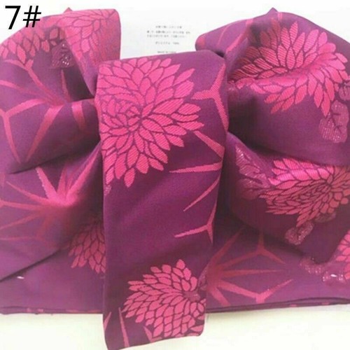 Cintura donna kimono obi giapponese yukata fiocco largo cintura cinch raso vintage NR9 - Foto 7 di 27