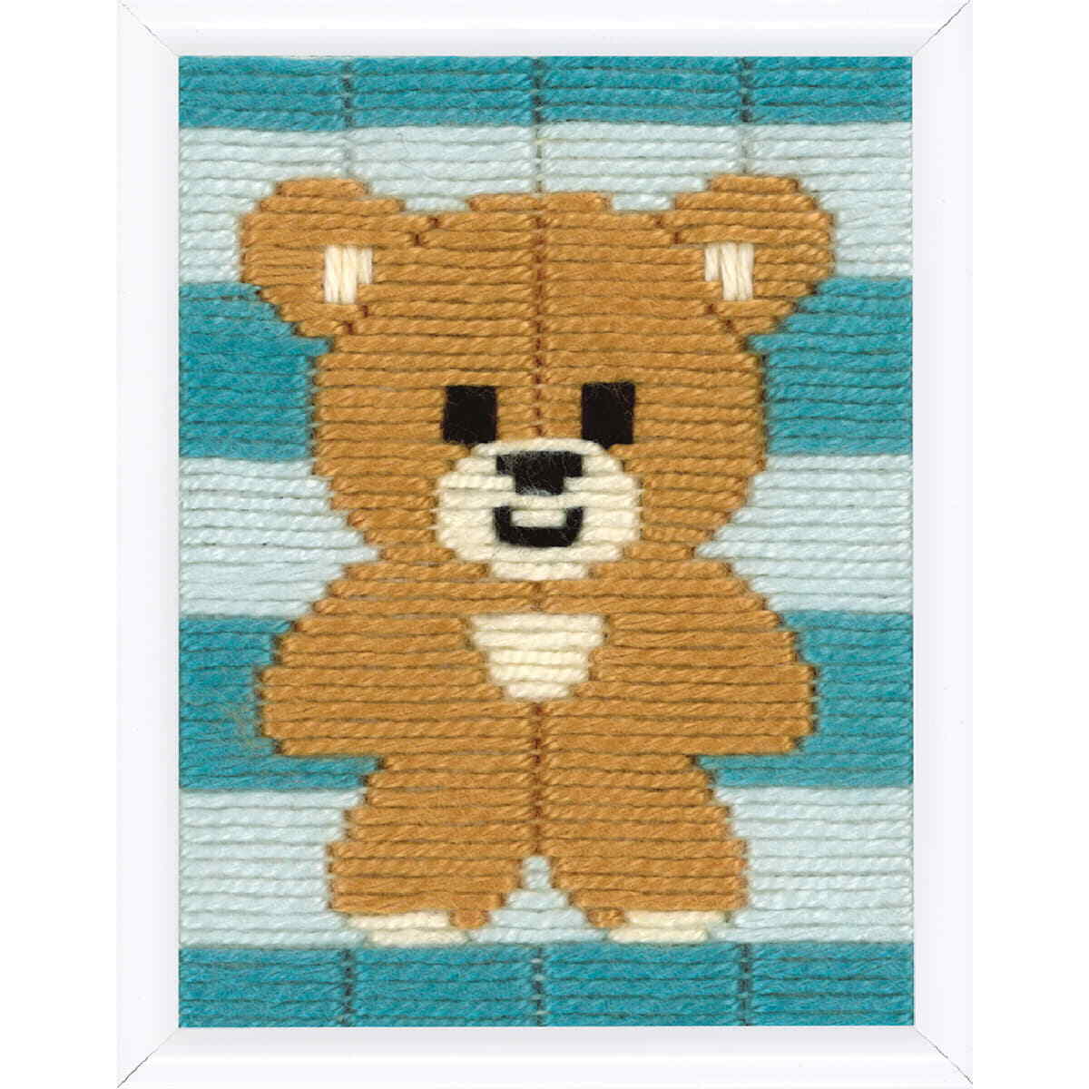 Vervaco stamped long stitch kit ""Kleiner Bär"", 12,5x16cm, DIY
