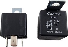 Lot of 2 Omega AU-7 SPDT Single Pole Double Throw 30 / 40 AMP 12VDC Relays