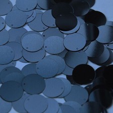 Round Sequin 18mm Top Hole Midnight Blue Metallic Paillettes. Made in USA