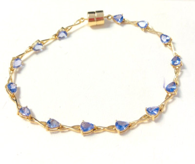 IV Harry Ivens Tansanitarmband Armband 375 er Gold Magnetverschluss Tansanit