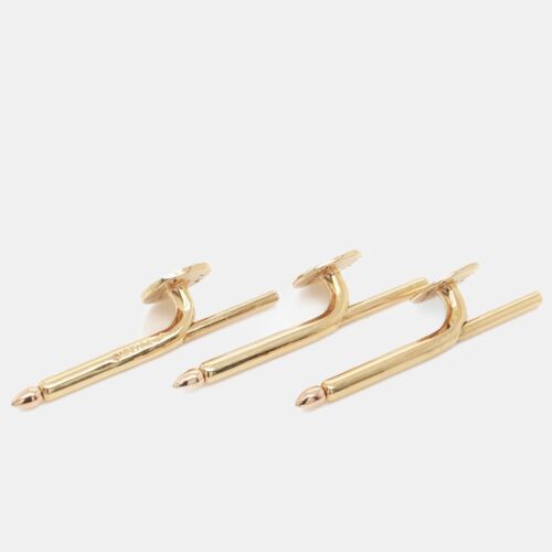 Cartier 14K Gold Monogrammed Cufflinks & Shirt Stud Dress Set - Picture 10 of 12