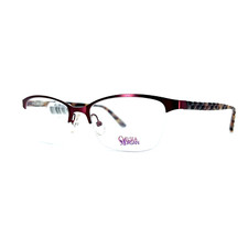 Chelsea CM6003 BU Eyeglasses Frames Burgundy half rim metal acetate 51-17-135