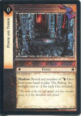 Herr der Ringe CCG Foil Karte MoM 2.U70 Macht und Terror