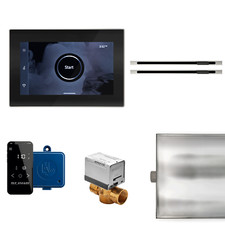 Mr Steam XButler  Max Linear Steam Gen Pkg w/Polished Nickel Bezel in Glass Blk