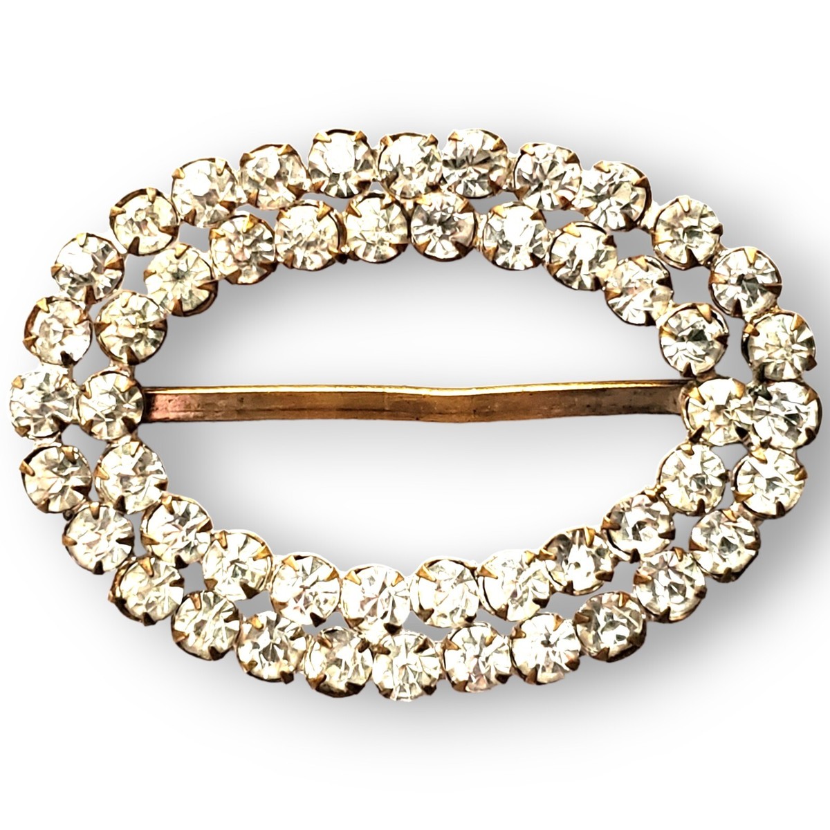 Antique Edwardian Faceted Crystal Paste Stone And Brass Sash Belt Buckle Antique Victorian Sparkly Crystal Rhinestone Paste Sash Belt  main image 3