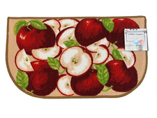 Orchard Apples Kitchen Half Moon Slice Kitchen Rug, Non Skid Back