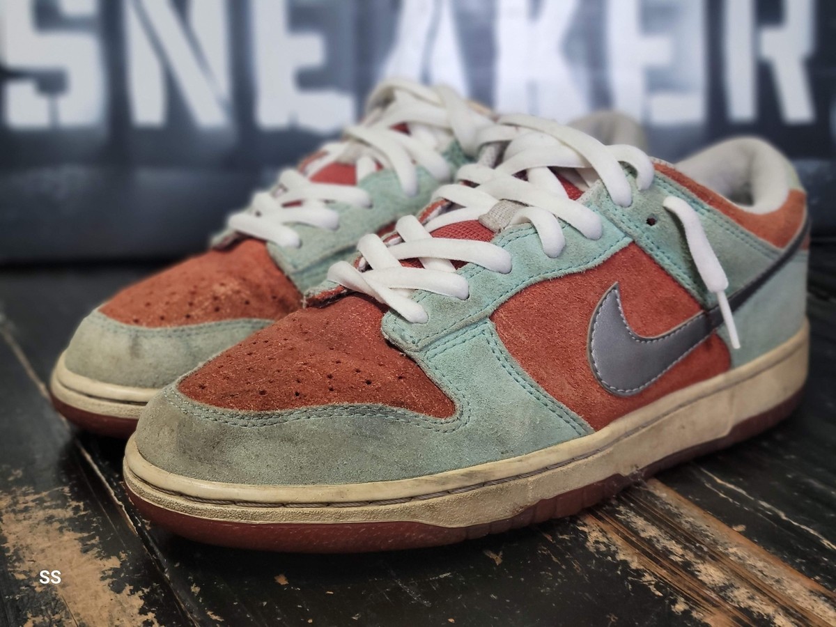 2008 Nike Dunk SB 6.0 Aqua Blue/Orange Skateboard Shoes