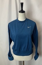 Nike Running Dri-Fit Thermal Cropped Sweatshirt Teal Blue Women's Size X-Small