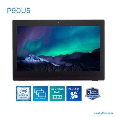 Fanless Intel i5-7200U AIO PC 19.5'' Multi-touch Display Barebone Shuttle P90U5