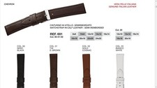 CINTURINI OROLOGIO, VERA PELLE VITELLO ITALIA Mod. 691 604 461 ansa da 8 a 24 mm