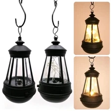 Mini LED Solar Lantern Hanging Light Yard Outdoor Patio Garden Lamp Waterproof