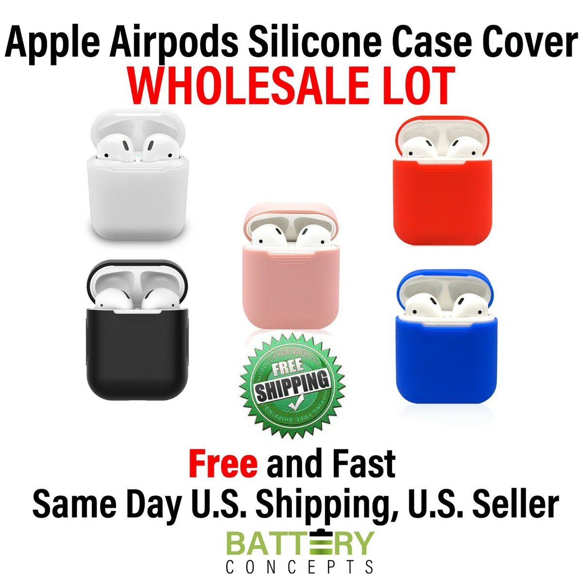 Apple AirPods Protective Silicone Case Cover Skin for Apple Airpod  WHOLESALE LOT